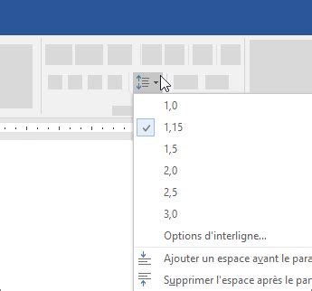 Modifier l’espacement des lignes par défaut dans Word